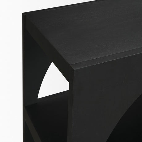 Bela Small Matte Black Arched Console Table by Mercana at Eve Furniture