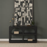 Bela Small Matte Black Arched Console Table by Mercana at Eve Furniture