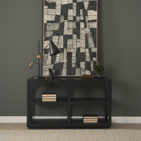 Bela Small Matte Black Arched Console Table by Mercana at Eve Furniture