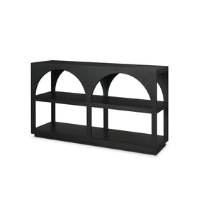 Bela Small Matte Black Arched Console Table by Mercana at Eve Furniture