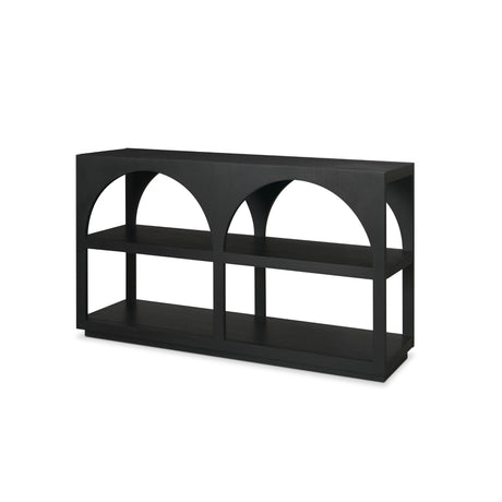Bela Small Matte Black Arched Console Table by Mercana at Eve Furniture