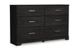 Belachime Black Dresser by Ashley at Eve Furniture
