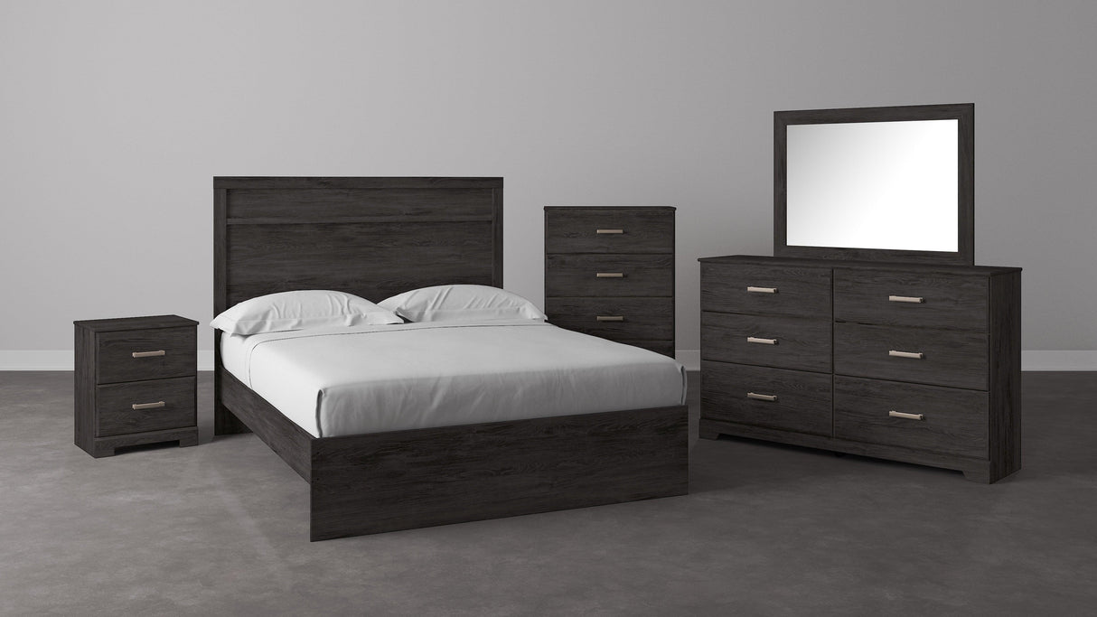 Belachime Black Panel Bedroom Set by Ashley at Eve Furniture