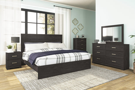 Belachime Black Panel Bedroom Set by Ashley at Eve Furniture