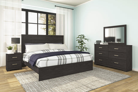 Belachime Black Panel Bedroom Set by Ashley at Eve Furniture