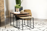 Belcourt 3-Piece Square Nesting Tables Natural/Black