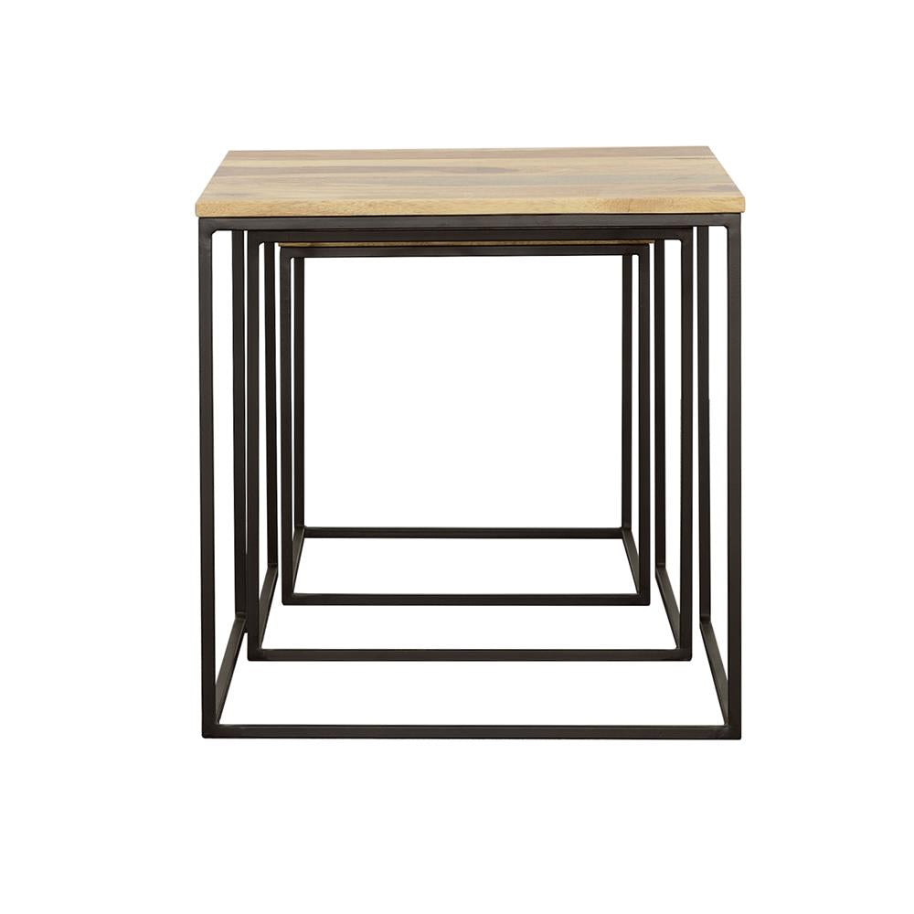 Belcourt 3-Piece Square Nesting Tables Natural/Black