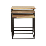 Belcourt Natural and Black 3-Piece Square Nesting Tables by Coaster at Eve Furniture