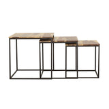 Belcourt Natural and Black 3-Piece Square Nesting Tables by Coaster at Eve Furniture