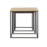 Belcourt Natural and Black 3-Piece Square Nesting Tables by Coaster at Eve Furniture