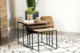 Belcourt Natural and Black 3-Piece Square Nesting Tables by Coaster at Eve Furniture