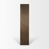Belford 2-Door Open Dark Brown Oak Wood Shelving Unit by Mercana at Eve Furniture