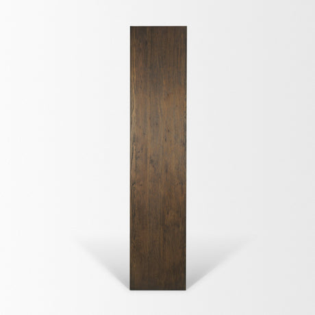 Belford 2-Door Open Dark Brown Oak Wood Shelving Unit by Mercana at Eve Furniture