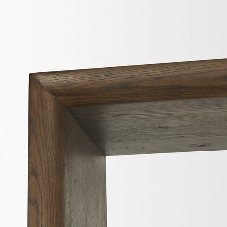 Belford 2-Door Open Dark Brown Oak Wood Shelving Unit by Mercana at Eve Furniture