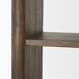 Belford 2-Door Open Dark Brown Oak Wood Shelving Unit by Mercana at Eve Furniture
