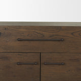 Belford 2-Door Open Dark Brown Oak Wood Shelving Unit by Mercana at Eve Furniture