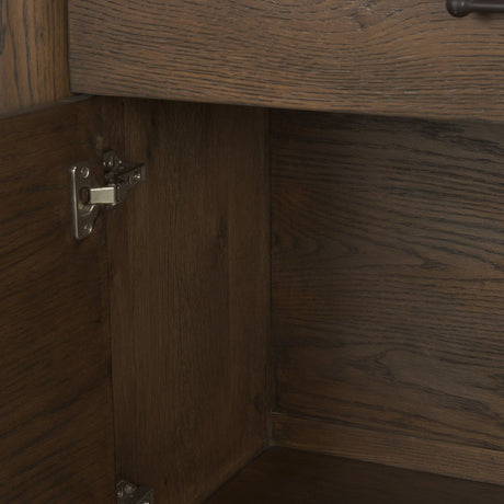 Belford 2-Door Open Dark Brown Oak Wood Shelving Unit by Mercana at Eve Furniture