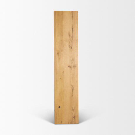 Belford 2-Door Open Light Brown Oak Wood Shelving Unit by Mercana at Eve Furniture