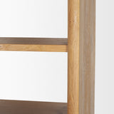 Belford 2-Door Open Light Brown Oak Wood Shelving Unit by Mercana at Eve Furniture