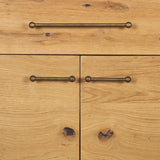 Belford 2-Door Open Light Brown Oak Wood Shelving Unit by Mercana at Eve Furniture