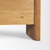 Belford 2-Door Open Light Brown Oak Wood Shelving Unit by Mercana at Eve Furniture