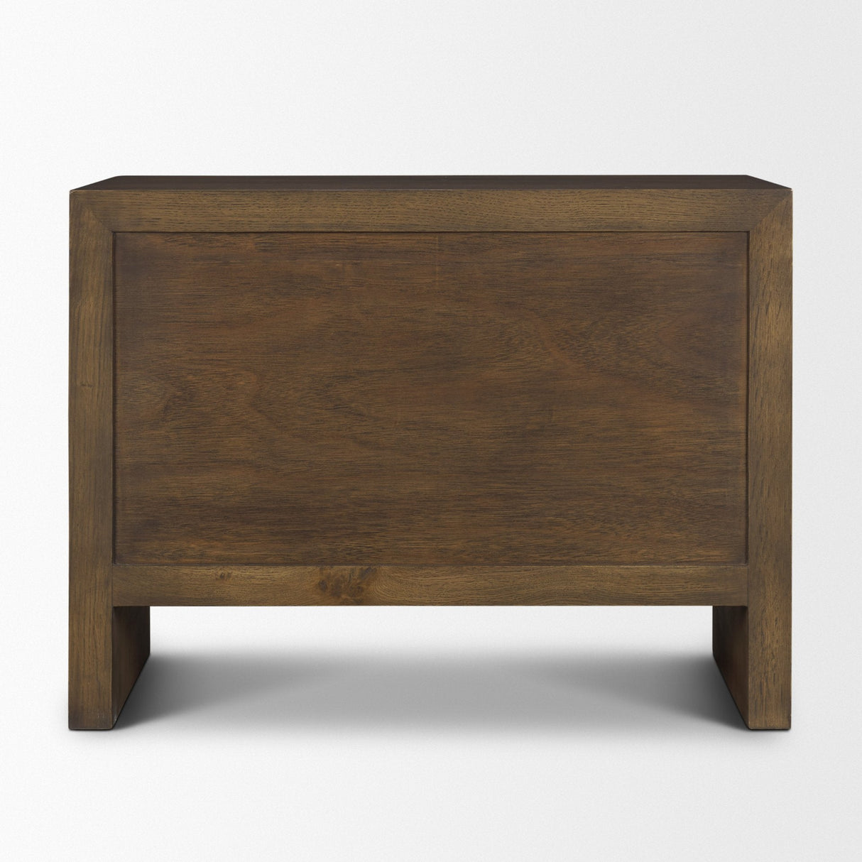 Belford 3-Drawer Dark Brown Oak Wood Closed Nightstand by Mercana at Eve Furniture
