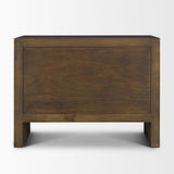 Belford 3-Drawer Dark Brown Oak Wood Closed Nightstand by Mercana at Eve Furniture