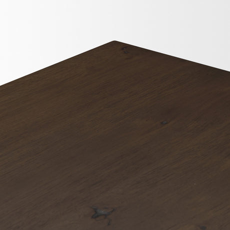Belford 3-Drawer Dark Brown Oak Wood Closed Nightstand by Mercana at Eve Furniture