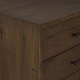 Belford 3-Drawer Dark Brown Oak Wood Closed Nightstand by Mercana at Eve Furniture