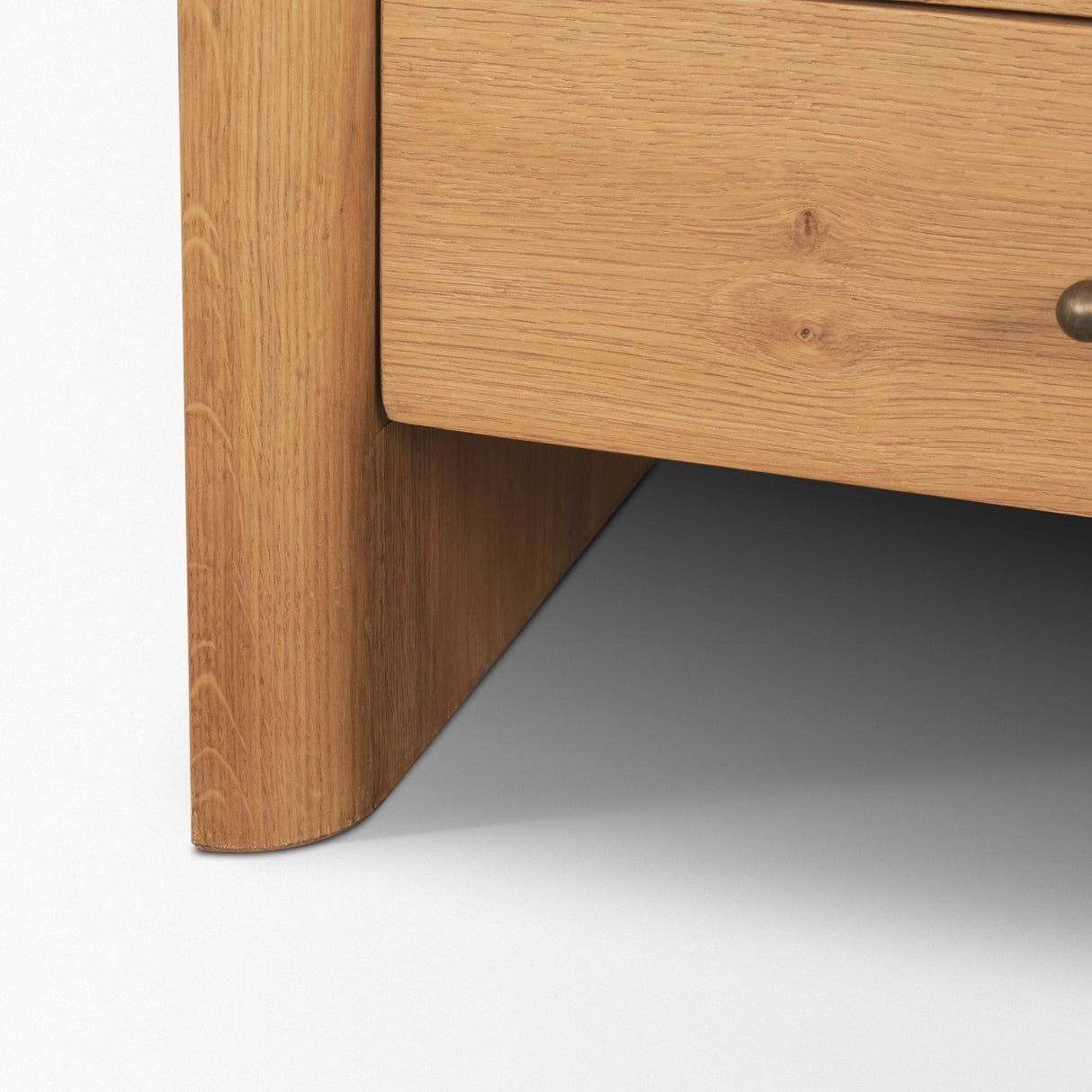 Belford 3-Drawer Light Brown Oak Wood Closed Nightstand by Mercana at Eve Furniture