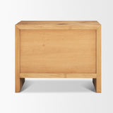 Belford 3-Drawer Light Brown Oak Wood Closed Nightstand by Mercana at Eve Furniture