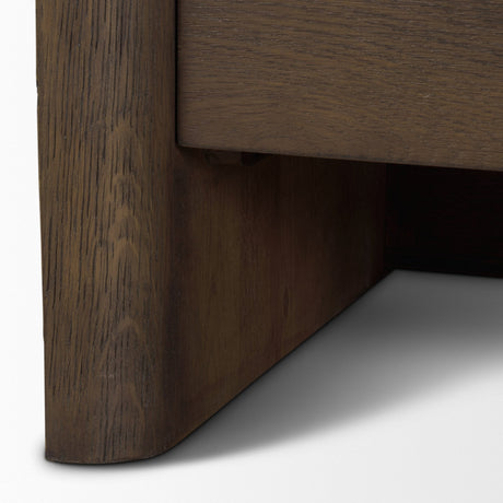 Belford 6-Drawer Dark Brown Oak Wood Dresser by Mercana at Eve Furniture