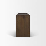 Belford 6-Drawer Dark Brown Oak Wood Dresser by Mercana at Eve Furniture