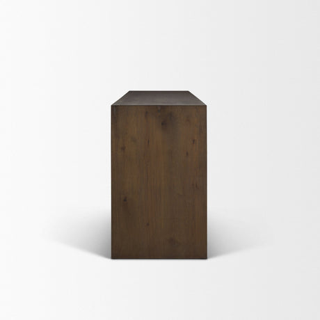 Belford 6-Drawer Dark Brown Oak Wood Dresser by Mercana at Eve Furniture