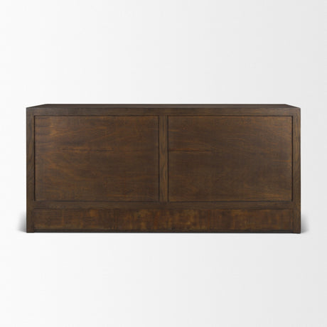 Belford 6-Drawer Dark Brown Oak Wood Dresser by Mercana at Eve Furniture