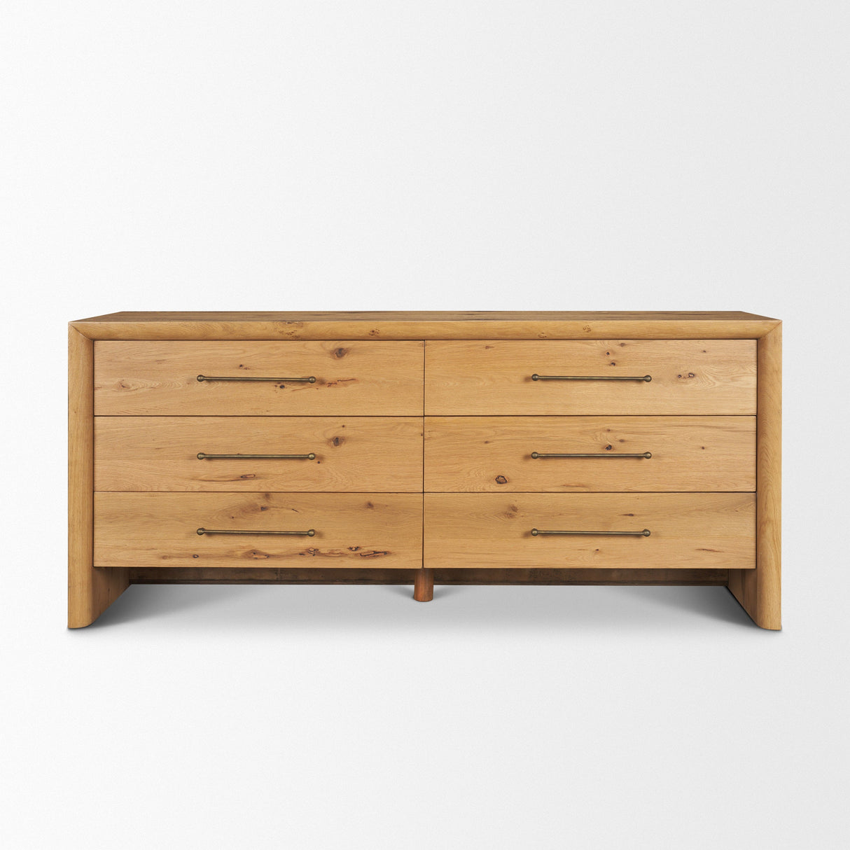 Belford 6-Drawer Light Brown Oak Wood Dresser by Mercana at Eve Furniture