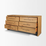 Belford 6-Drawer Light Brown Oak Wood Dresser by Mercana at Eve Furniture