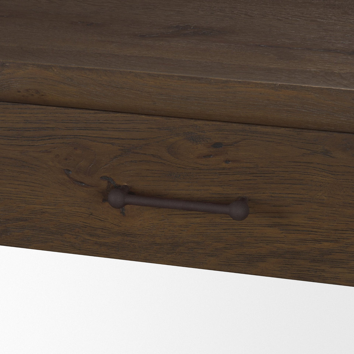 Belford Dark Brown Oak Wood Console Table by Mercana at Eve Furniture