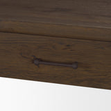 Belford Dark Brown Oak Wood Console Table by Mercana at Eve Furniture