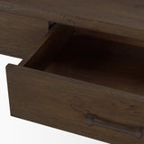 Belford Dark Brown Oak Wood Console Table by Mercana at Eve Furniture