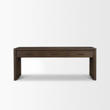 Belford Dark Brown Oak Wood Console Table by Mercana at Eve Furniture