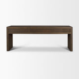 Belford Dark Brown Oak Wood Console Table by Mercana at Eve Furniture