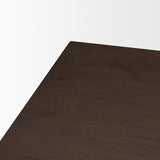Belford Dark Brown Oak Wood Console Table by Mercana at Eve Furniture
