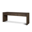 Belford Dark Brown Oak Wood Console Table by Mercana at Eve Furniture
