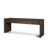 Belford Dark Brown Oak Wood Console Table by Mercana at Eve Furniture