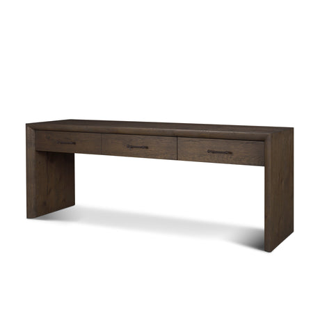 Belford Dark Brown Oak Wood Console Table by Mercana at Eve Furniture