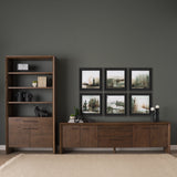 Belford Dark Brown Oak Wood Media Console by Mercana at Eve Furniture