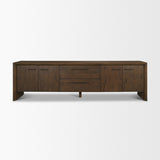 Belford Dark Brown Oak Wood Media Console by Mercana at Eve Furniture