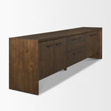 Belford Dark Brown Oak Wood Media Console by Mercana at Eve Furniture