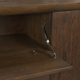Belford Dark Brown Oak Wood Media Console by Mercana at Eve Furniture